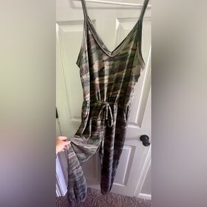 Camo print jumpsuit